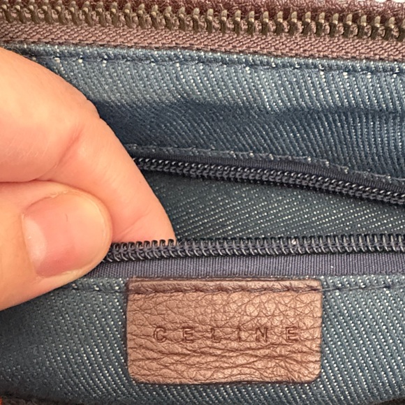 Celine Denim Blue and Chocolate Brown Buckle Bag - Picture 3 of 10